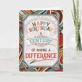 100th Birthday A Century of Making a Difference Kaart