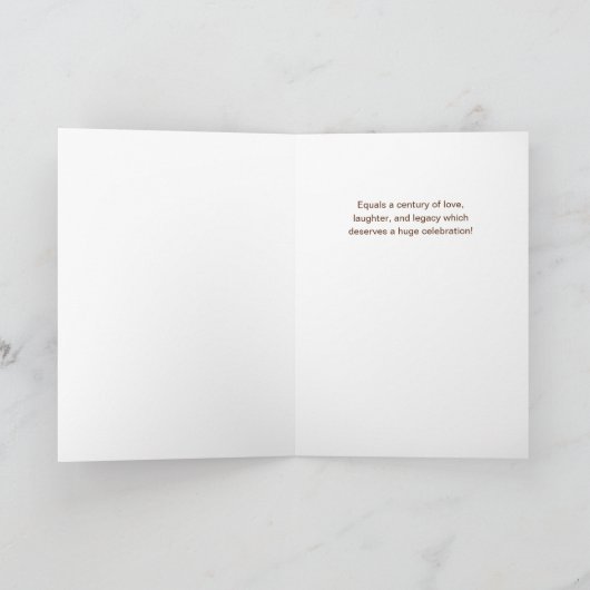 100th Birthday A Century of Making a Difference Kaart (Binnen)