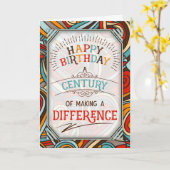 100th Birthday A Century of Making a Difference Kaart (Gele Bloem)