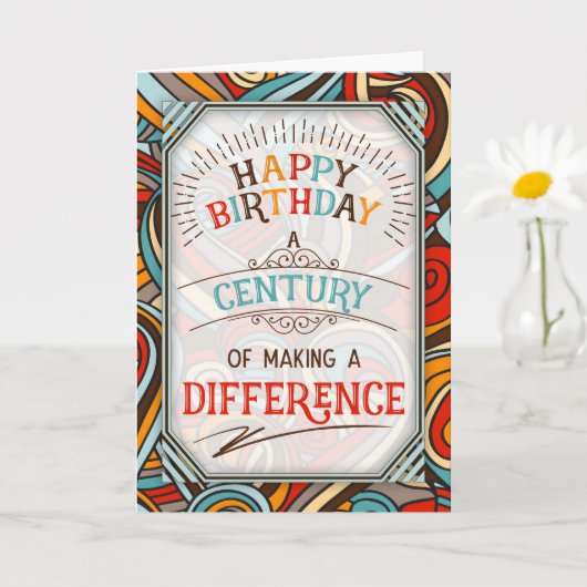 100th Birthday A Century of Making a Difference Kaart (Kleine Plant)
