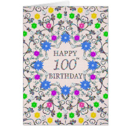 100th Birthday Abstract Flowers