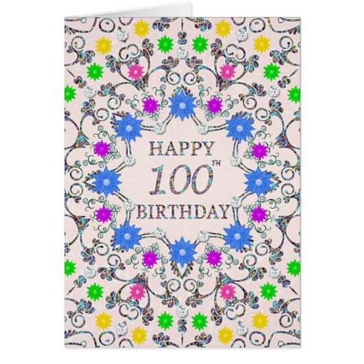 100th Birthday Abstract Flowers (Voorkant)