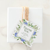 100th Birthday Blue Hydrangeas Hartelijk dank Bedankjes Labels (In situ)