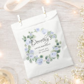 100th Birthday Blue Roos Floral Eucalyptus Wreath Bedankzakje (Geknipt)