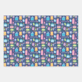 100th Birthday Cake Cadeaus Ballonnen Blauw Inpakpapier Vel (Voorkant)