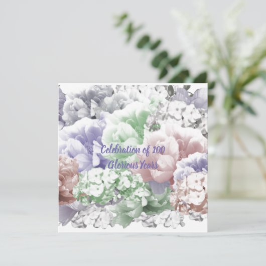 100th Birthday Celebration Invitation Kaart (Staand voorkant)