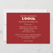 100th Birthday Celebration Invitation, Red Canoes Kaart (Achterkant)