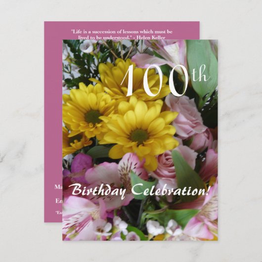 100th Birthday Celebration! Kaart (Voorkant / Achterkant)