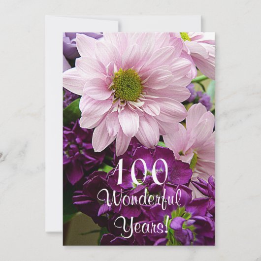 100th Birthday Celebration/Pink Daisy Bouquet Kaart (Voorkant)