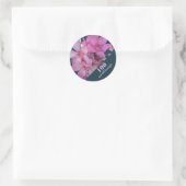 100th Birthday Celebration Pink Flower Photo Party Ronde Sticker (Tas)