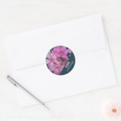 100th Birthday Celebration Pink Flower Photo Party Ronde Sticker (Envelop)