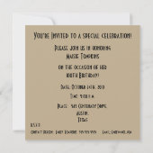 100th Birthday Celebration-Yellow Rose Kaart (Achterkant)