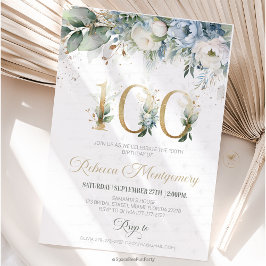 100th birthday Elegant Milestone invitation RSVP Kaartje