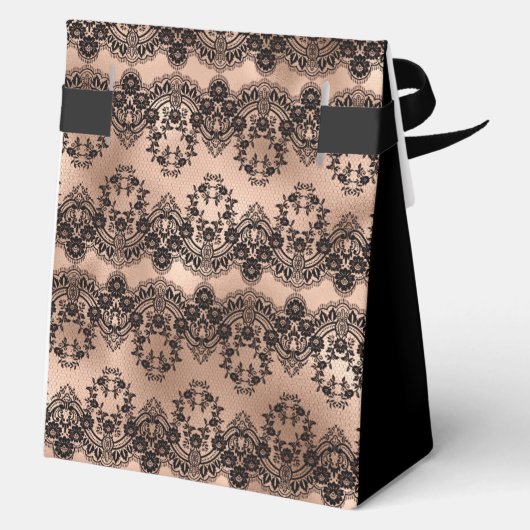 100th Birthday Elegant Rose Gold Lace Bedankdoosjes (Achterkant)