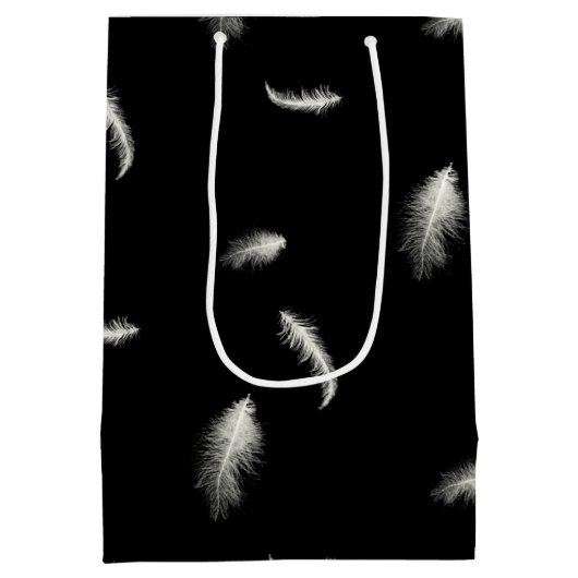 100th Birthday Feathers Medium Gift Bag Medium Cadeauzakje (Achterkant)