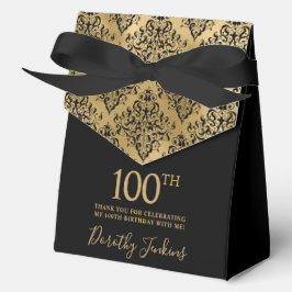 100th Birthday Gold Damask Thank You  Bedankdoosjes