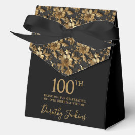 100th Birthday Gold Floral Thank You  Bedankdoosjes