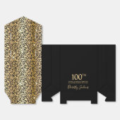 100th Birthday Gold Leopard Print Thank You Bedankdoosjes (Ongevouwen)