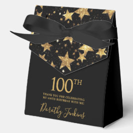 100th Birthday Gold Stars Thank You  Bedankdoosjes