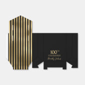 100th Birthday Gold Striped Thank You Bedankdoosjes (Uitgevouwen)