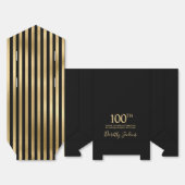 100th Birthday Gold Striped Thank You  Bedankdoosjes (Ongevouwen)