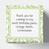 100th Birthday Green/White Random Number Pattern Bedankdoosjes (Bovenkant)