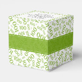 100th Birthday Green/White Random Number Pattern Bedankdoosjes (Achterkant)
