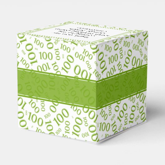 100th Birthday Green/White Random Number Pattern Bedankdoosjes (Achterkant)