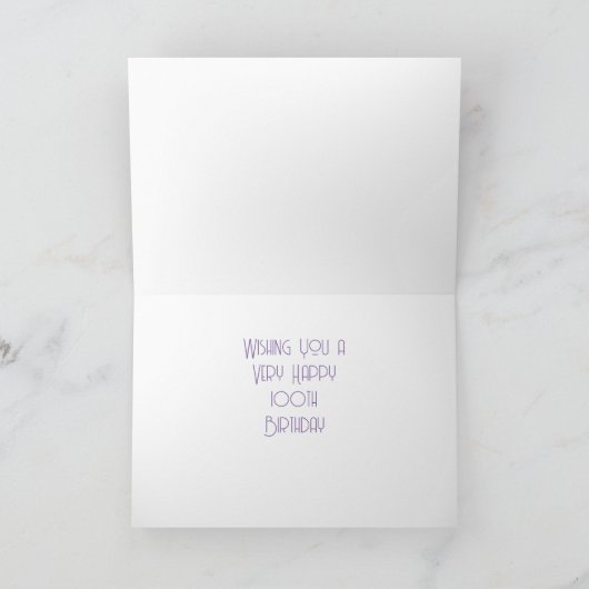 100th Birthday hand getrokken multi-kleurige sunbu Kaart (Binnen)