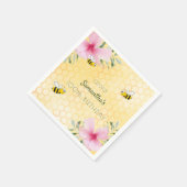 100th Birthday hommels honingraat gele flora Servet (Hoek)