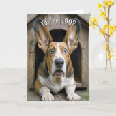 100th Birthday Humor with Basset Hound  Kaart (Gele Bloem)