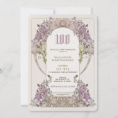 100th Birthday Invitation Art Nouveau W. Morris Kaart (Voorkant)
