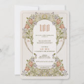 100th Birthday Invitation Art Nouveau W. Morris Kaart (Voorkant)