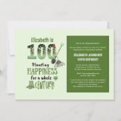 100th Birthday Invites Tuin Party Mannen Vrouwen M Kaart (Voorkant)