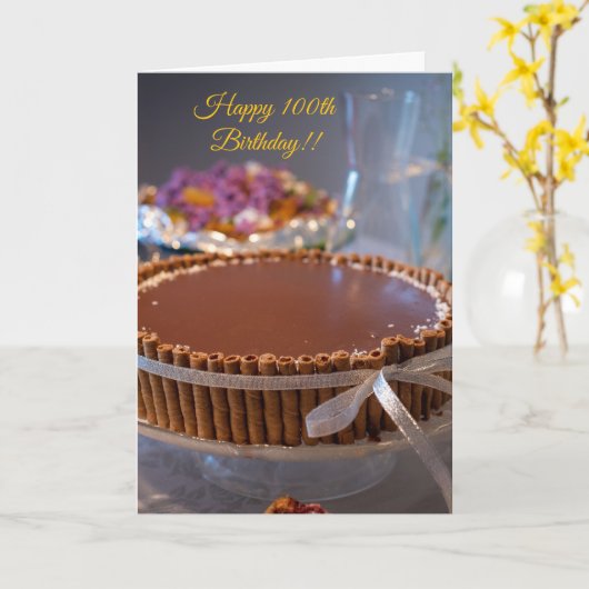 100th Birthday Kaart (Gele Bloem)