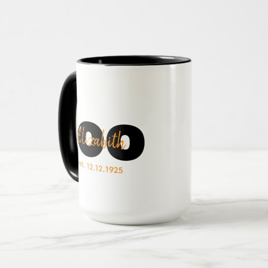 100th Birthday Mug,Milestone Gift,Name & Date Mok (Voorkant links)