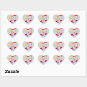 100th Birthday Music Notes Heart Sticker (Vel)