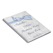 100th Birthday Party Damask and Bow Notitieboek (Rechterzijde)