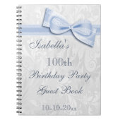 100th Birthday Party Damask and Bow Notitieboek (Voorkant)