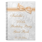 100th Birthday Party Damask and Bow Notitieboek (Voorkant)
