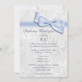 100th Birthday Party Damask en Faux Bow Kaart (Achterkant)