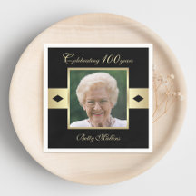 100th Birthday Party Foto op zwart papier