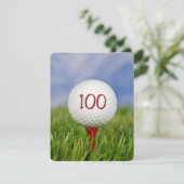 100th Birthday Party Golf thema Kaart (Staand voorkant)