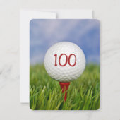 100th Birthday Party Golf thema Kaart (Voorkant)