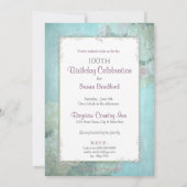 100th Birthday Party Invitation, Elegant Pastels Kaart (Achterkant)