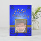100th Birthday party Invitation Kaart (Staand voorkant)