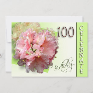 100th Birthday Party Invitation - Rhododendron Kaart