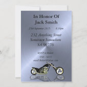 100th Birthday party Invitation with a motorbike Kaart (Achterkant)