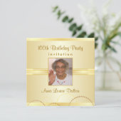 100th Birthday Party Invitations - Foto optioneel Kaart (Staand voorkant)