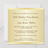 100th Birthday Party Invitations - Foto optioneel Kaart (Achterkant)